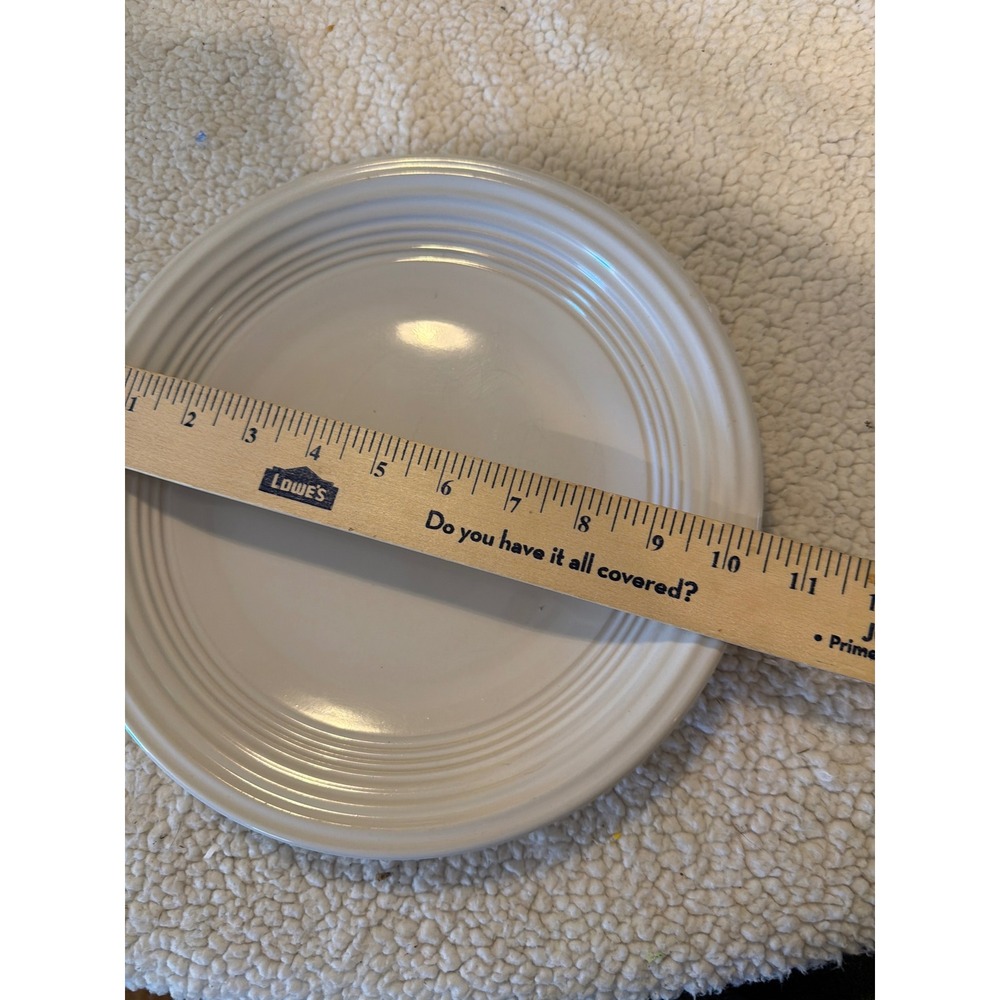 Garden Ridge Cream Ceramic Dinner Plate 10.5 Inch Round Ribbed Rim White - Picture 2 of 3